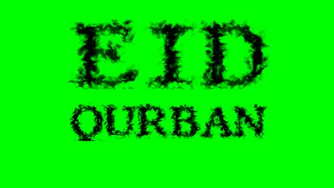 Eid Qurban smoke text effect green isolated background Stock Footage 139624044