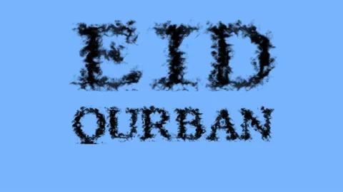 Eid Qurban smoke text effect sky isolated background Stock Footage 139624107