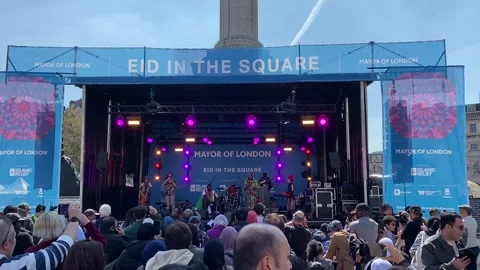 EID In The Square 2023 - Trafalgar Square, London, England Stock Footage 244326313