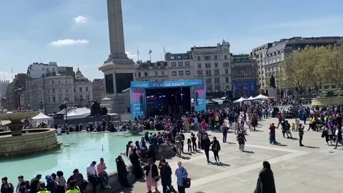EID In The Square 2023 - Trafalgar Square, London, England Stock Footage 244326325