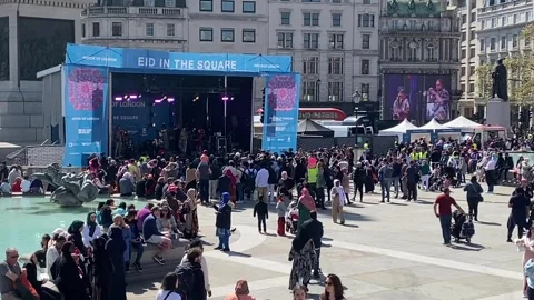 EID In The Square 2023 - Trafalgar Square, London, England Stock Footage 244326328