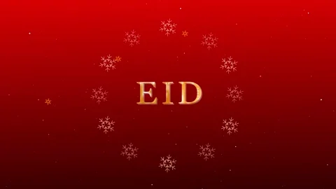 Eid text background with decorative snowflakes and sparkles suitable for ho.. Stock Footage 336875106