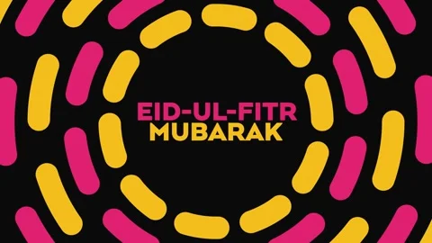 Eid ul fitr mubarak eid mubarak pink yellow fade in loopable text animation Stock Footage 270530695