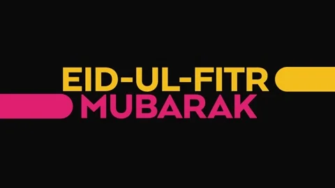 Eid ul fitr mubarak eid mubarak pink yellow loopable text animation Stock Footage 270530725