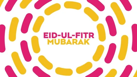Eid ul fitr mubarak eid mubarak pink yellow fade in loopable text animation Stock Footage 270530733