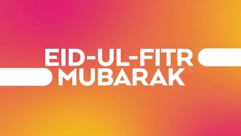 Eid ul fitr mubarak eid mubarak pink yellow loopable text animation Stock Footage 270530744