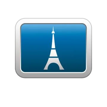 Eifel tower icon on blue Stock Illustration