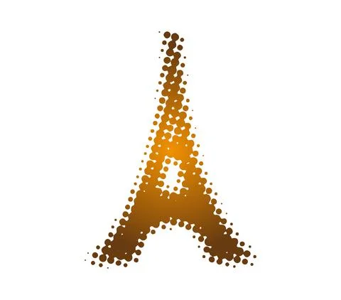Eifel tower rasterized in gold Stock Illustration