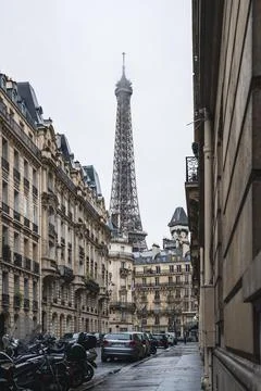 Eifel Tower Rue Edmond Valentin Paris France Europe 库存照片