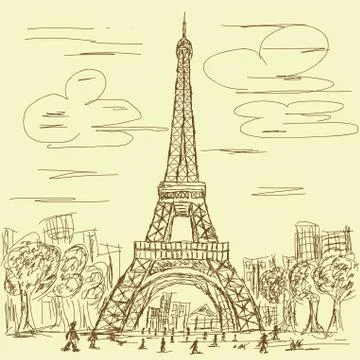 Eifel tower vintage Stock Illustration