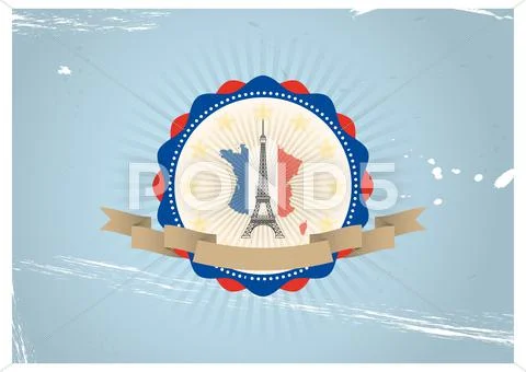 Eiffel badge Stock Illustration
