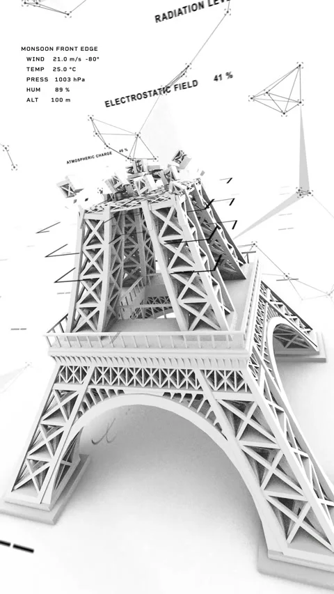 Eiffel Protocol: Future Construction Sequence Stock Footage 335848608