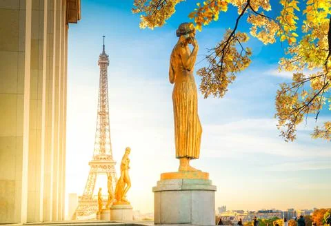 Eiffel tour and from Trocadero, Paris Stock Photos