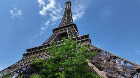 The Eiffel Towe Champ de Mars in Paris, France. Vídeos de archivo 323188867