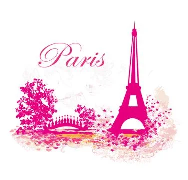 Eiffel tower abstract card Illustrazione stock