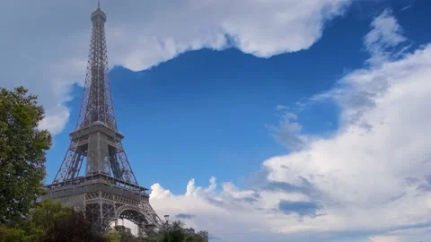 The Eiffel Tower Against the Background. Stock Footage 223664298