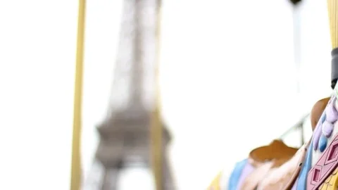Eiffel Tower and Carussel Video stock 84600588