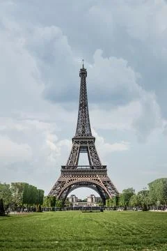 Eiffel Tower and Champ de Mars Stock Photos