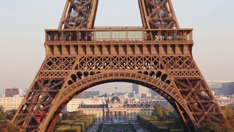 Eiffel Tower and city Stock Footage