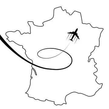 Eiffel tower and map on white Stock Illustration