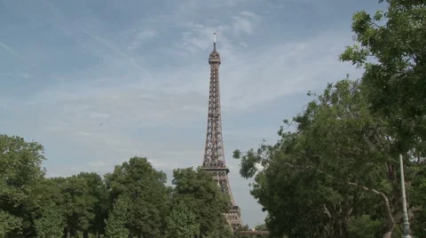 Eiffel Tower and Pont de Bir-Hakeim Stock Footage 52885755