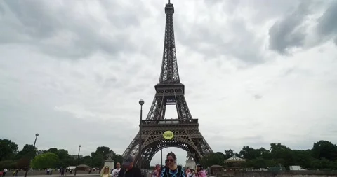 Eiffel Tower and Pont d'Iena, Paris, France, tracking shot Video stock 156605477
