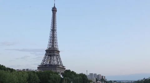 Eiffel Tower and River Seine, Paris, France, Europe Stock Footage 44263496