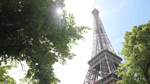 The Eiffel Tower and Sunlight Stock Footage 25179806