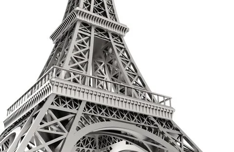 Eiffel tower angle view 3d illustratio Stockillustratie
