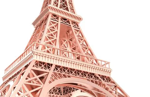 Eiffel tower angle view 3d illustratio イラスト素材