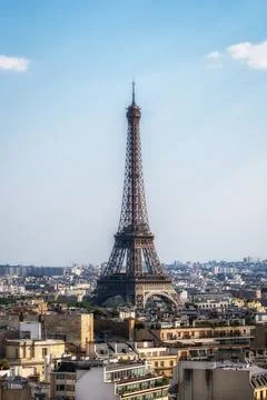 Eiffel Tower from Arc de Triomphe Stock Photos