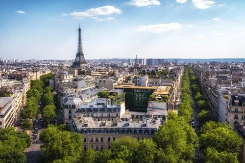 Eiffel Tower from Arc de Triomphe Stock Photos