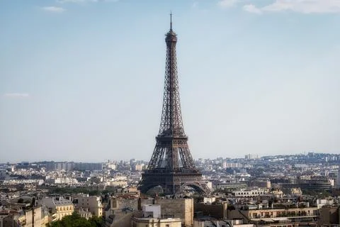 Eiffel Tower from Arc de Triomphe Stock Photos