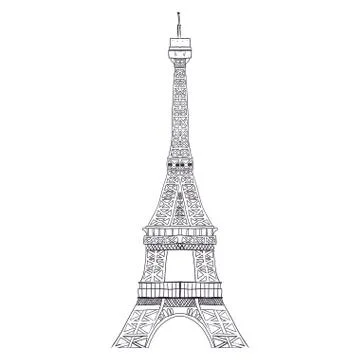 Eiffel tower architecture Illustrazione stock