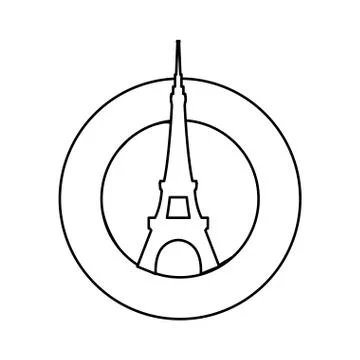 Eiffel tower architecture Stock Illustration