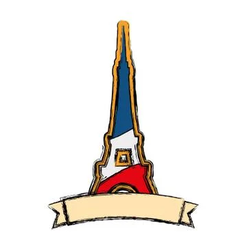 Eiffel tower architecture Illustrazione stock