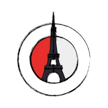 Eiffel tower architecture Illustrazione stock