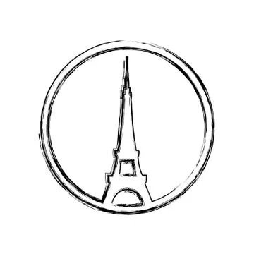 Eiffel tower architecture Stock Illustration
