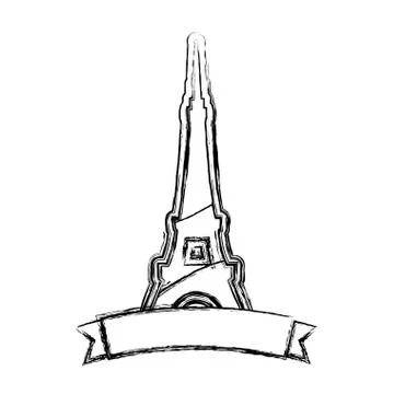 Eiffel tower architecture Illustrazione stock