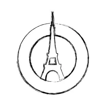 Eiffel tower architecture Illustrazione stock