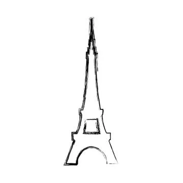 Eiffel tower architecture Stock Illustration