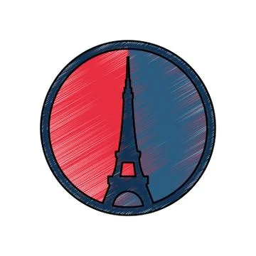 Eiffel tower architecture Illustrazione stock