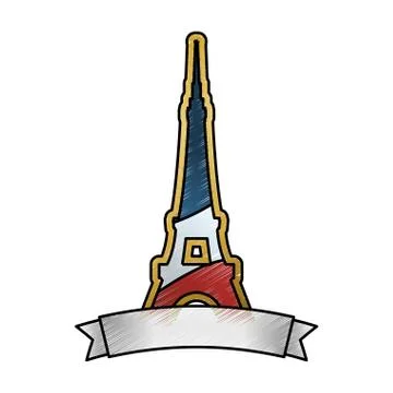 Eiffel tower architecture Illustrazione stock