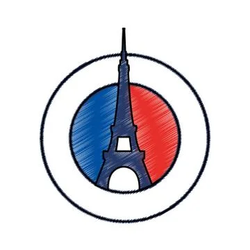 Eiffel tower architecture Stockillustratie