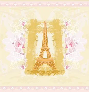 Eiffel tower artistic background Stock Illustration