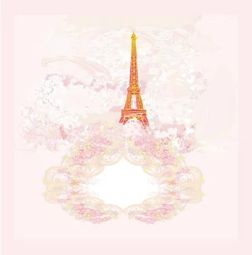 Eiffel tower artistic background illustration. Stockillustratie