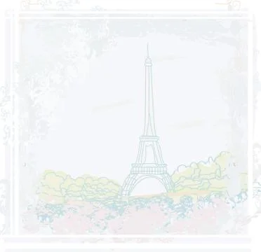 Eiffel tower artistic background illustration. Illustrazione stock