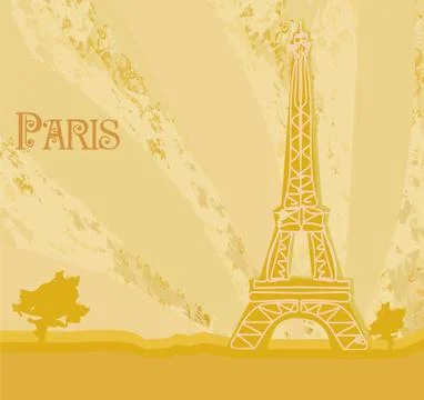 Eiffel tower artistic background illustration. Stock Illustration