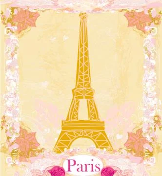 Eiffel tower artistic background. vector illustration. Illustrazione stock