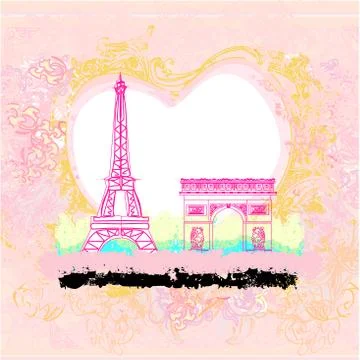 Eiffel tower artistic background. vector illustration. Stock Illustration